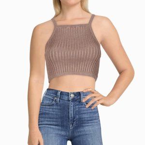 NWT Anthropologie Maronie Mocha Brown Ribbed Sleeveless Top